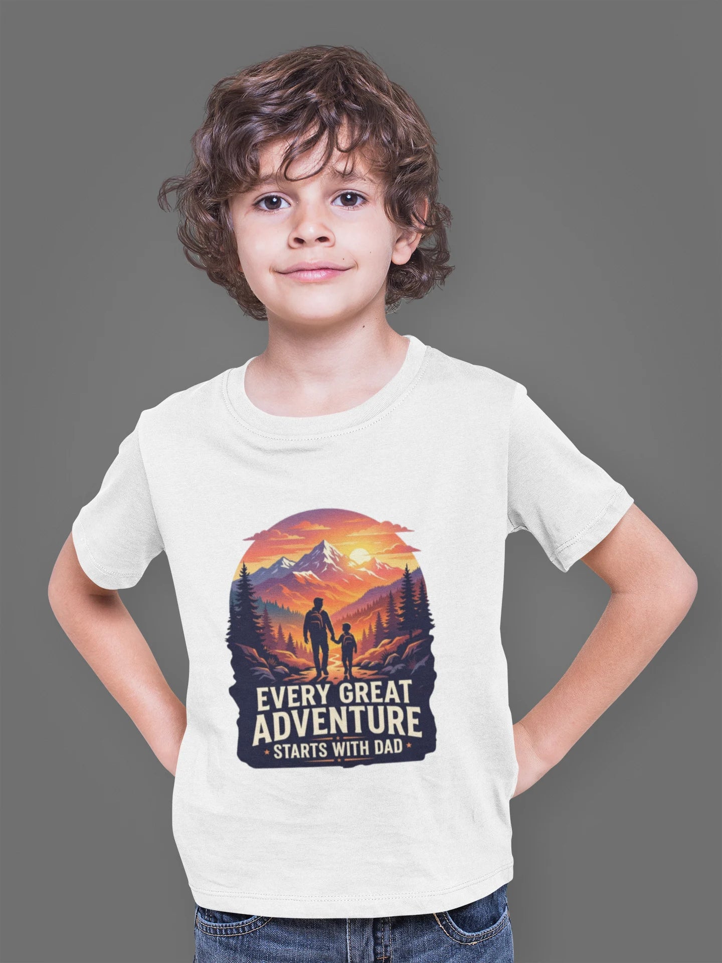 Every Great Adventure Starts With Dad Boys T-Shirt