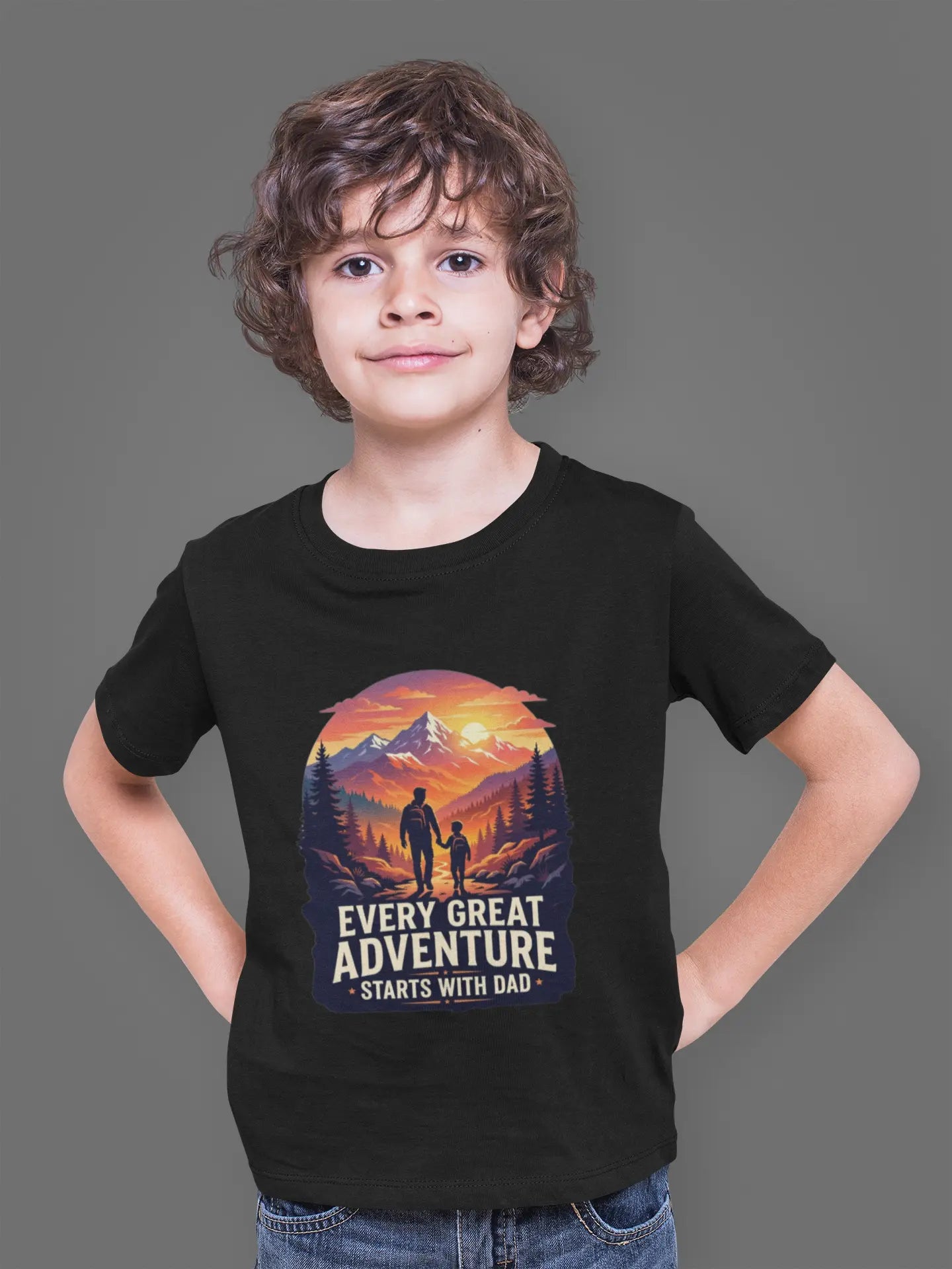 Every Great Adventure Starts With Dad Boys T-Shirt