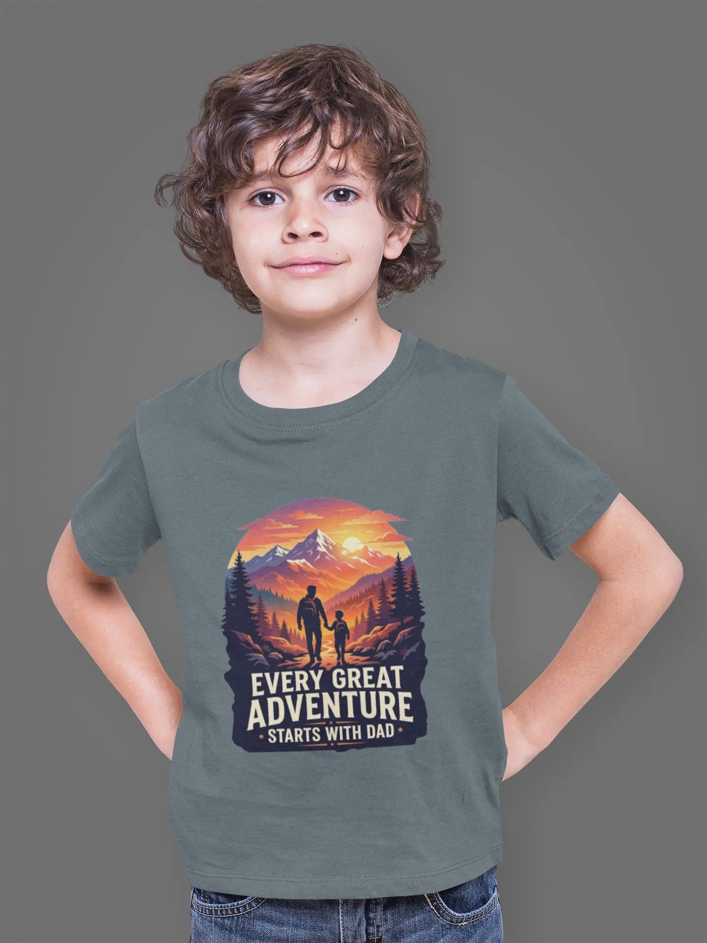 Every Great Adventure Starts With Dad Boys T-Shirt