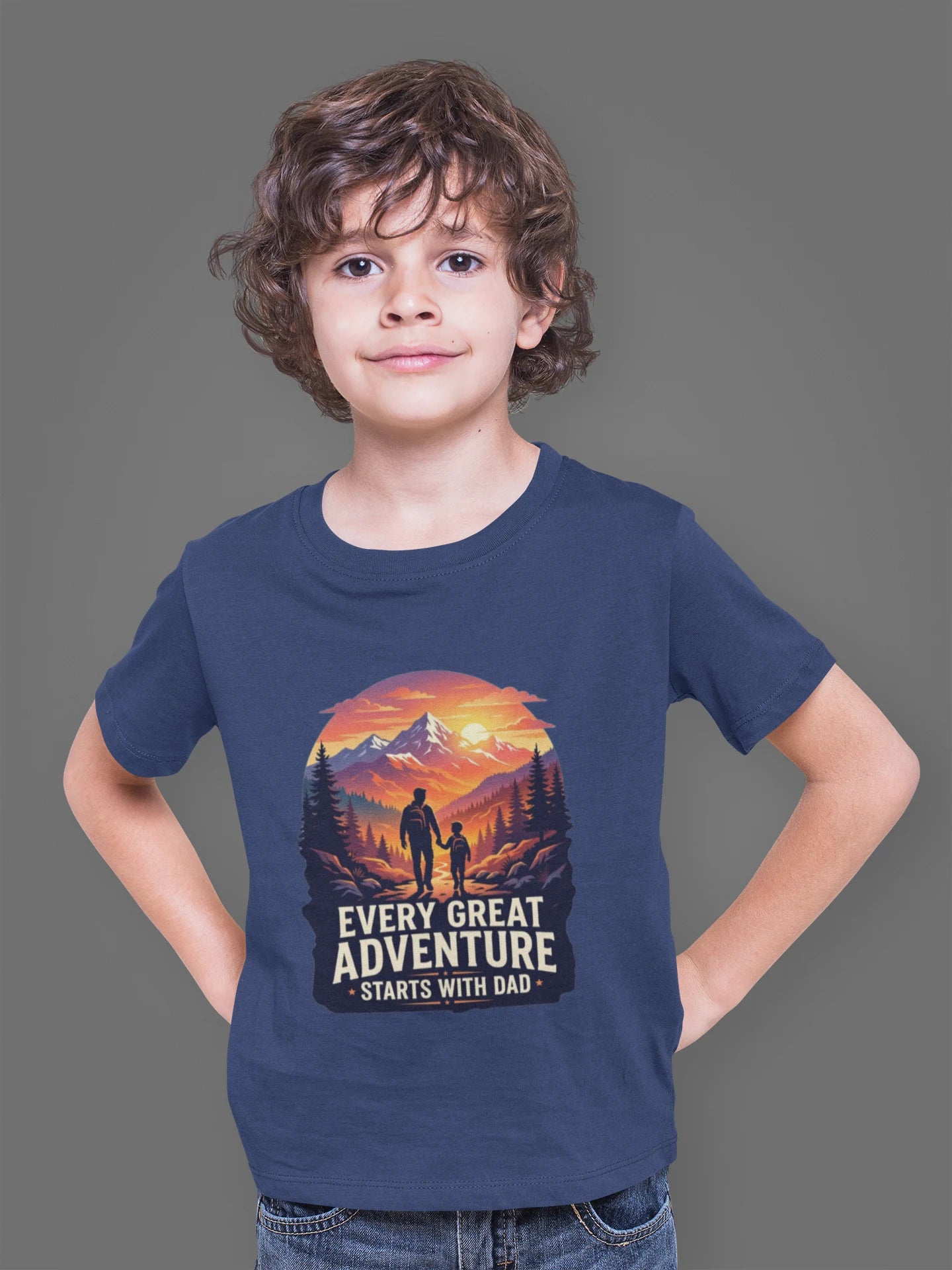 Every Great Adventure Starts With Dad Boys T-Shirt