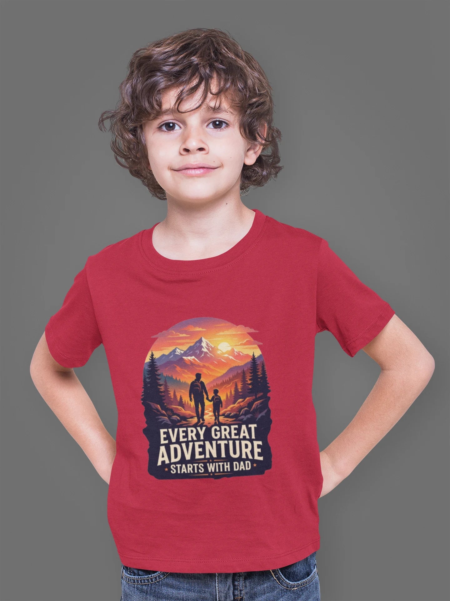 Every Great Adventure Starts With Dad Boys T-Shirt