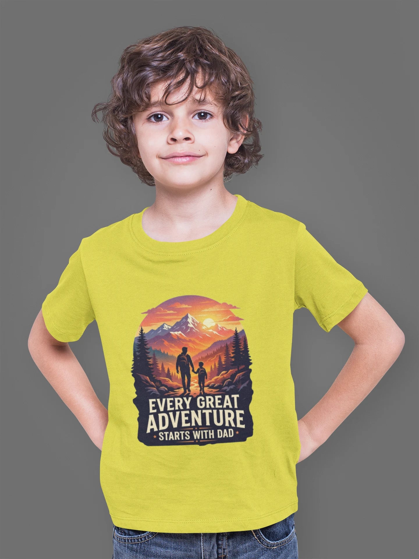 Every Great Adventure Starts With Dad Boys T-Shirt