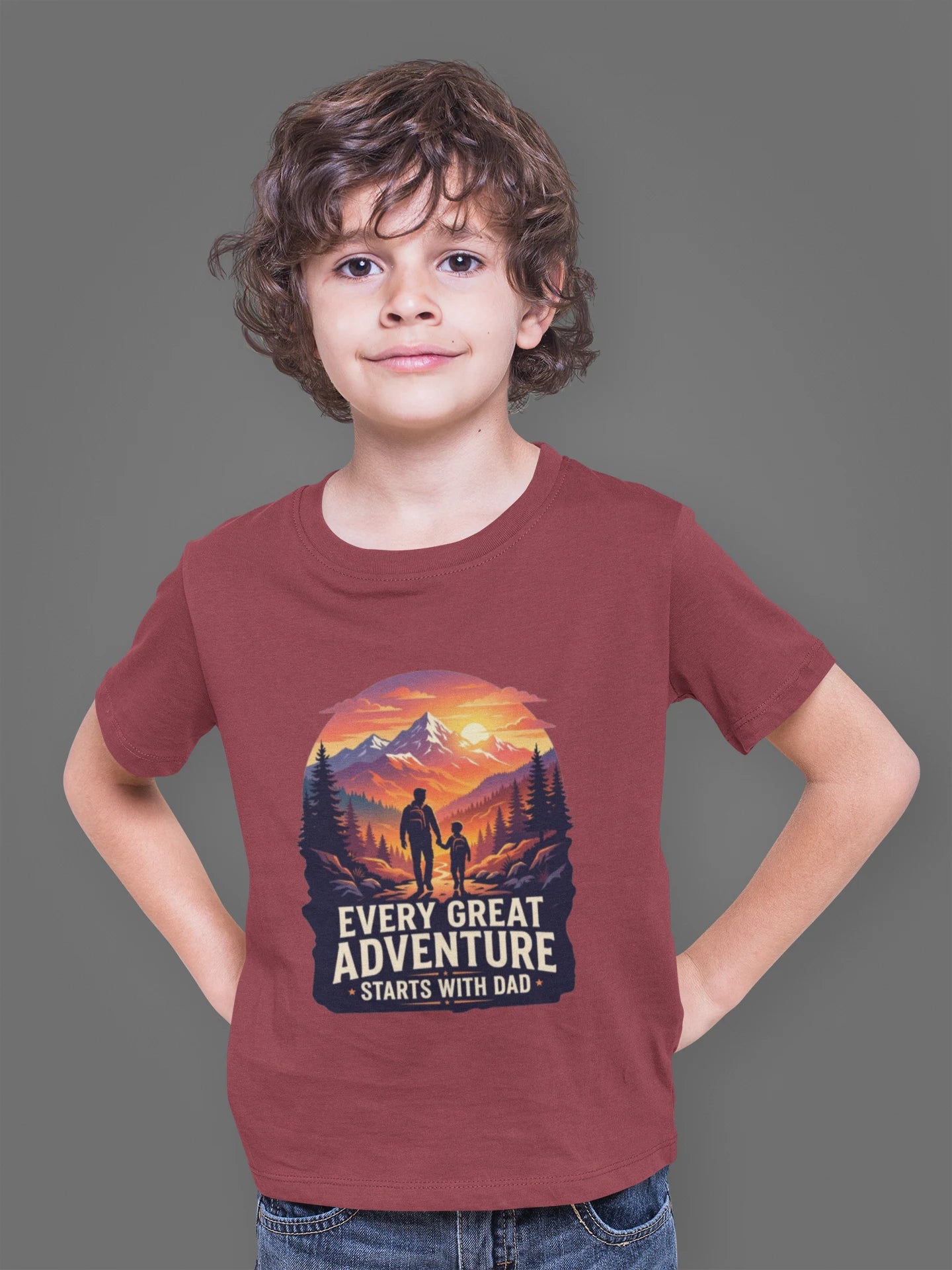 Every Great Adventure Starts With Dad Boys T-Shirt